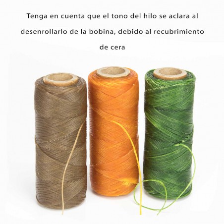 Hilo encerado 1 mm nylon (Poliamida 6.6) - Col. Crudo oscuro - Bobina 100 mts