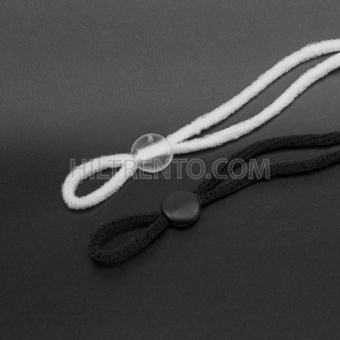Topes ajustador blando negro/transparente antideslizante para cordón mascarilla - 100 uds