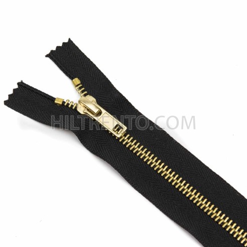 Cremallera CCA negra 12 a 18 cm metalica Latón (dorado)  malla 5