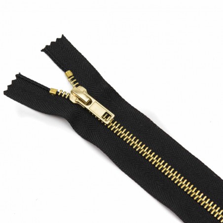 Cremallera CCA negra 12 a 18 cm metalica Latón (dorado)  malla 5