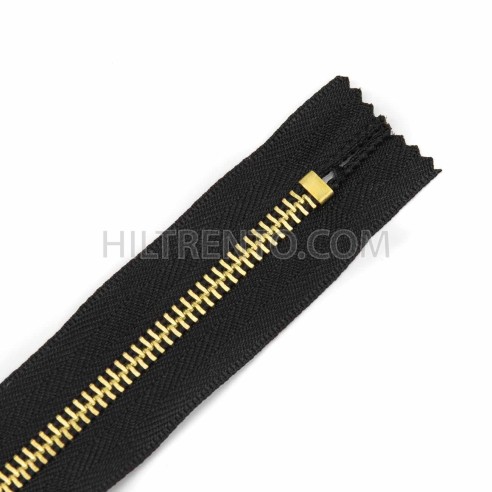 Cremallera CCA negra 12 a 18 cm metalica Latón (dorado)  malla 5