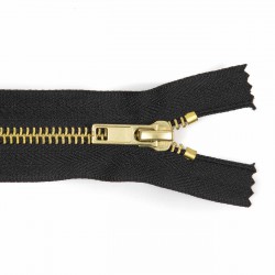 Cremallera CCA negra 12 a 18 cm metalica Latón (dorado)  malla 5