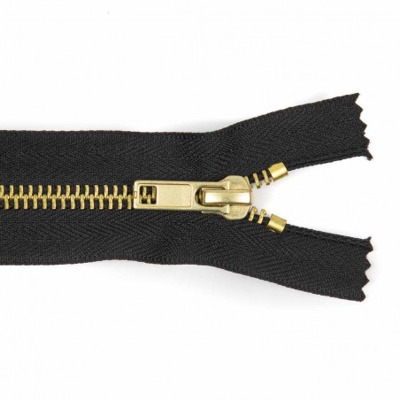 Cremallera CCA negra 12 a 18 cm metalica Latón (dorado)  malla 5