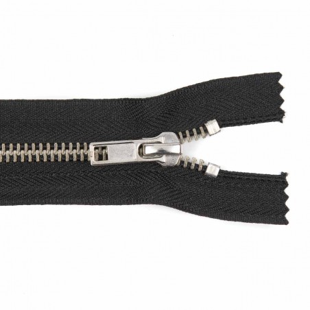 Cremallera CCA negra 12 a 18 cm metalica Cobre blanco (Niquel) malla 5