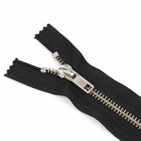 Cremallera CCA negra 12 a 18 cm metalica Cobre blanco (Niquel) malla 5