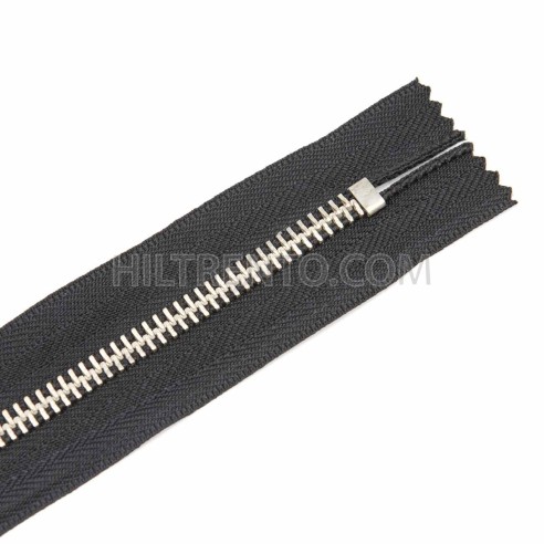 Cremallera CCA negra 12 a 18 cm metalica Cobre blanco (Niquel) malla 5