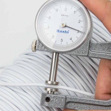 Cordón goma elástica para mascarillas Blanco 3 mm  20-G - Carrete 150 mts