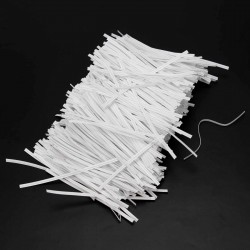 Alambre plastificado blanco para nariz mascarillas twist 3 mm 0.42 cortado en tiras de 10 cm - 1000 uds