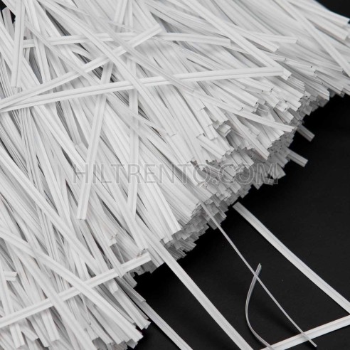 Alambre plastificado blanco para nariz mascarillas twist 3 mm 0.42 cortado en tiras de 10 cm - 1000 uds