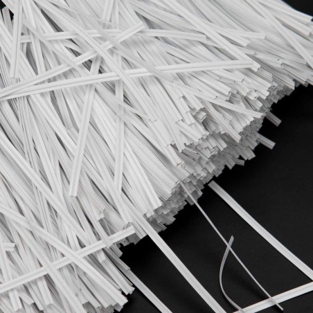 Alambre plastificado blanco para nariz mascarillas twist 3 mm 0.42 cortado en tiras de 10 cm - 1000 uds