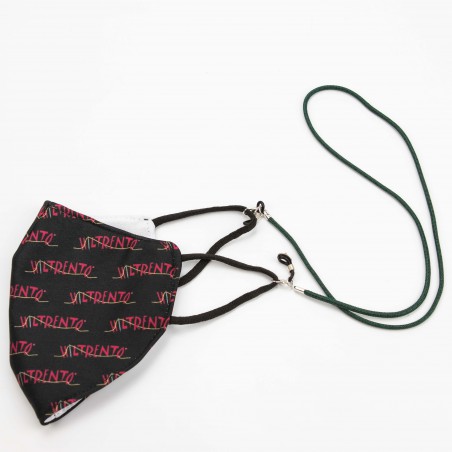 Cordón con mosquetón y goma para colgar mascarilla