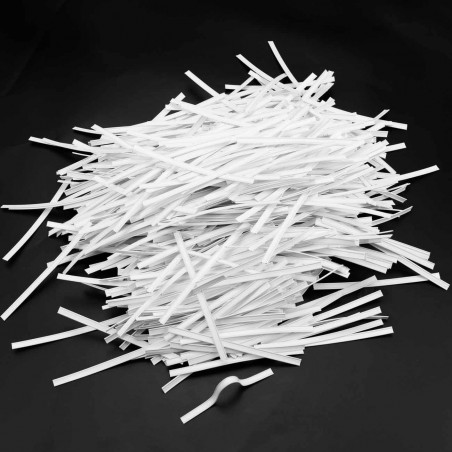 Alambre plastificadoCortado a 10 cm doble clipband 5 mm 0.57 mm 2 alambres, blanco - 1000 uds