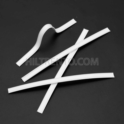 Alambre plastificadoCortado a 10 cm doble clipband 5 mm 0.57 mm 2 alambres, blanco - 1000 uds