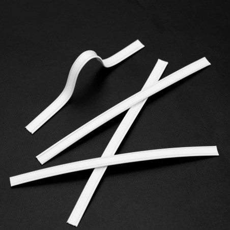 Alambre plastificadoCortado a 10 cm doble clipband 5 mm 0.57 mm 2 alambres, blanco - 1000 uds