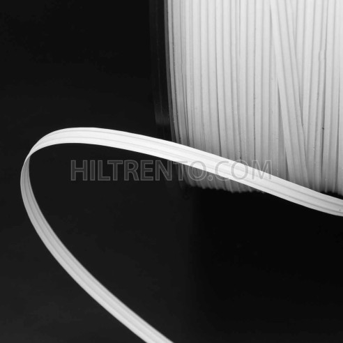 Alambre plastificado doble clipband 5 mm 0.42 mm 2 alambres, blanco - Bobina 700 mts