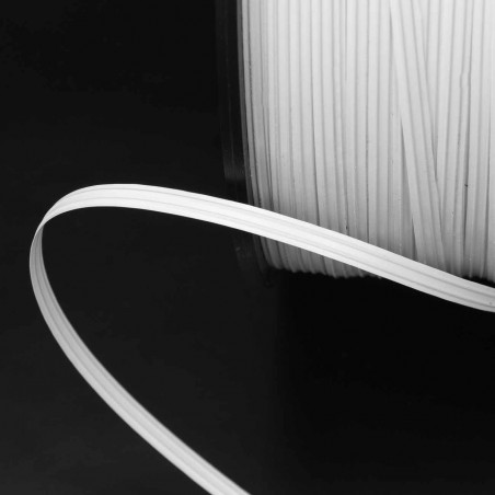 Alambre plastificado doble clipband 5 mm 0.42 mm 2 alambres, blanco - Bobina 700 mts