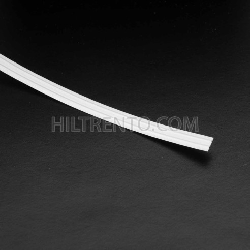 Alambre plastificado doble clipband 5 mm 0.42 mm 2 alambres, blanco - Bobina 700 mts