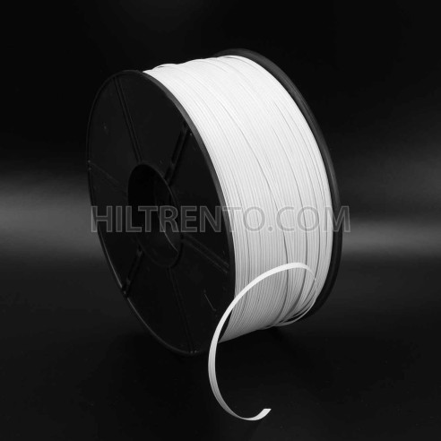 Alambre plastificado doble clipband 5 mm 0.42 mm 2 alambres, blanco - Bobina 700 mts