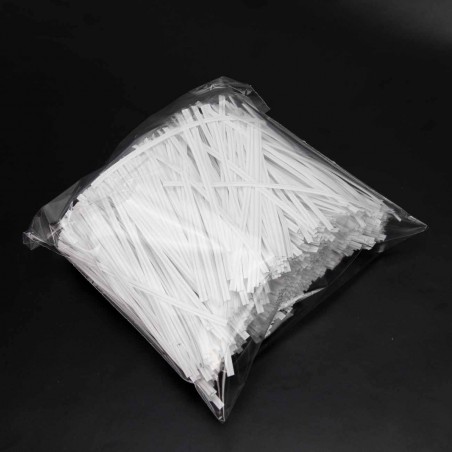 Alambre plastificado blanco para nariz mascarillas twist 3 mm 0.42 cortado en tiras de 10 cm - 1000 uds