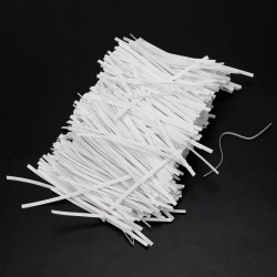 Alambre plastificado blanco para nariz mascarillas twist 3 mm 0.42 cortado en tiras de 10 cm - 1000 uds