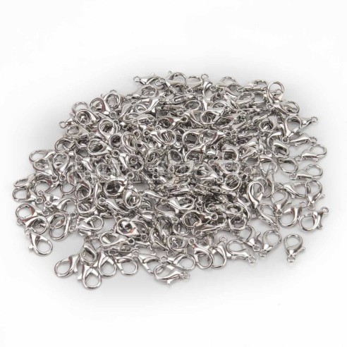 240 uds Mosquetones para cordón mascarilla 15x7.5 mm plata