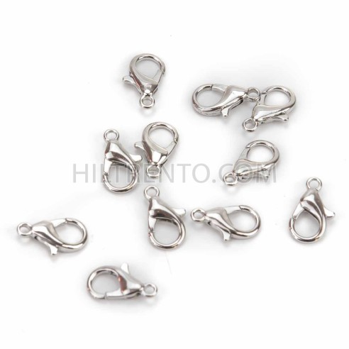240 uds Mosquetones para cordón mascarilla 15x7.5 mm plata