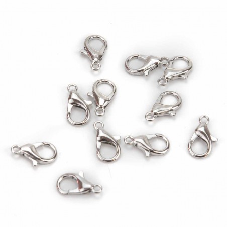 240 uds Mosquetones para cordón mascarilla 15x7.5 mm plata