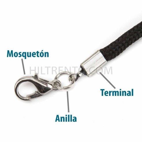 240 uds Mosquetones para cordón mascarilla 15x7.5 mm plata