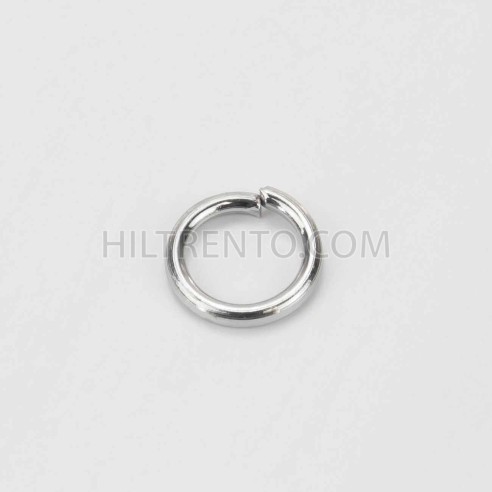 500 uds Anilla de salto abierta 9x6 mm para cordón mascarilla, plata