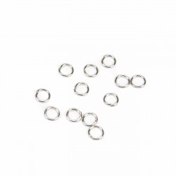 500 uds Anilla de salto abierta 9x6 mm para cordón mascarilla, plata