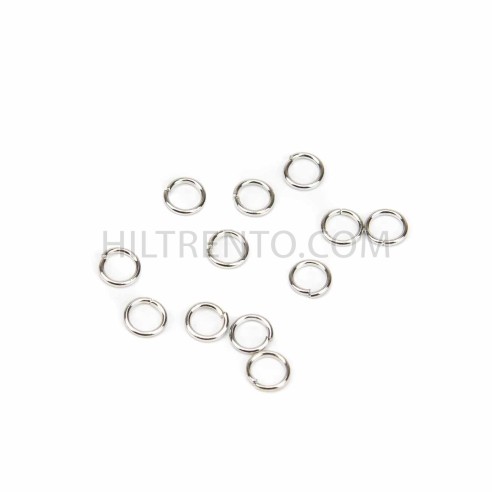 500 uds Anilla de salto abierta 9x6 mm para cordón mascarilla, plata