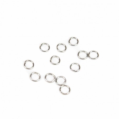 500 uds Anilla de salto abierta 9x6 mm para cordón mascarilla, plata