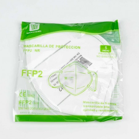 Caja 10 Mascarillas 5 capas 95% filtración, FFP2 NR EN149:2001+A1:2009 certificado CE, Blanca