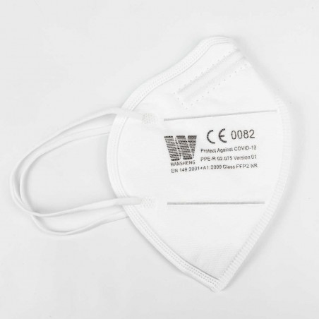 Caja 10 Mascarillas 5 capas 95% filtración, FFP2 NR EN149:2001+A1:2009 certificado CE, Blanca