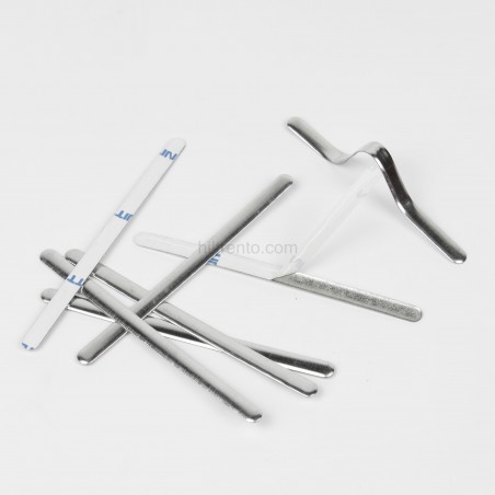 1000 Tiras adhesivas 85x5 metálicas redondeadas de alambre nasal para mascarillas, para el puente de la nariz