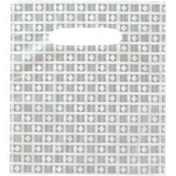 Bolsa plástico comercios asa lazo rosa