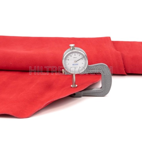 Piel serraje vacuno, color rojo, grosor 1,4 -...