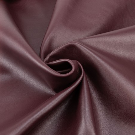 Piel Napa vacuno, color burdeos, grosor 1,2 - 1,4 mm
