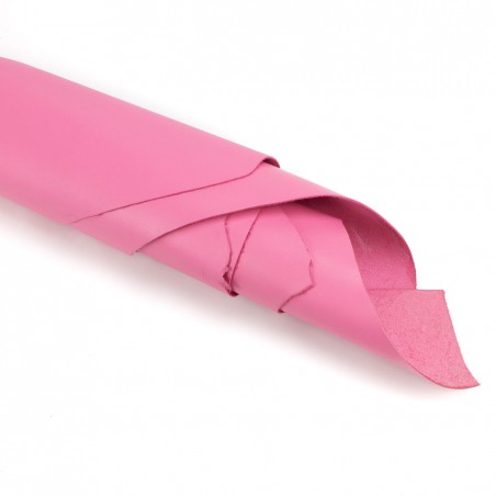 Piel Napa vacuno, color chicle, grosor 1,4 - 1,6 mm