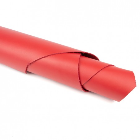 Piel Napa vacuno, color rojo, grosor 1,4 - 1,6 mm