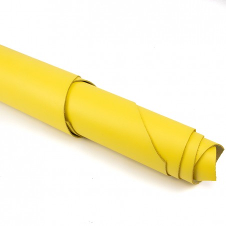 Piel Napa vacuno, color amarillo, grosor 1,4 - 1,6 mm