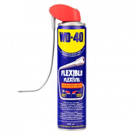 WD-40 Lubricante multiusos doble acción, con cánula flexible - Spray 400 ml
