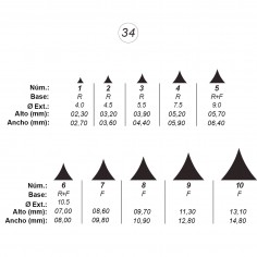 Agujas de perforar ref.34 (10 números)
