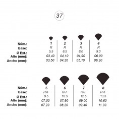 Agujas de perforar ref.37 (8 números)