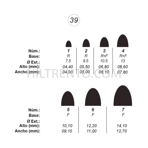 Agujas de perforar ref.39 (7 números)
