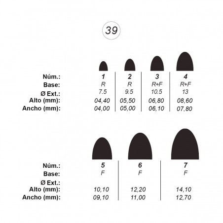 Agujas de perforar ref.39 (7 números)