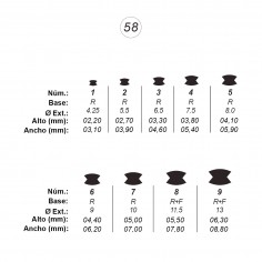 Agujas de perforar ref.58 (9 números)