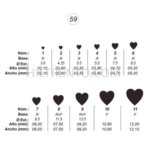 Agujas de perforar ref.59 (11 números)
