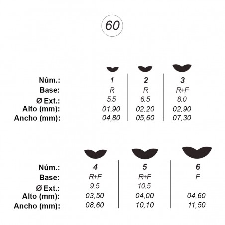 Agujas de perforar ref.60 (6 números)