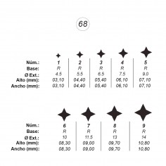 Agujas de perforar ref.68 (9 números)